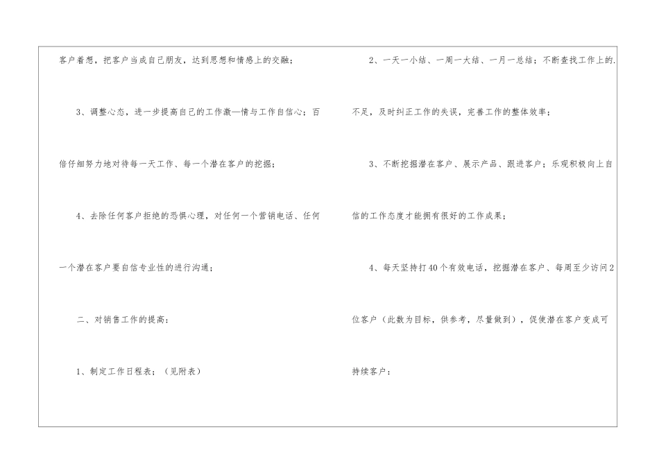 销售人员月工作的计划_第2页