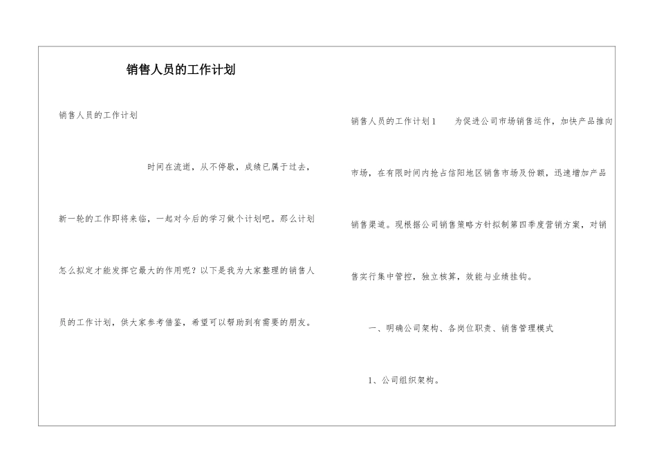 销售人员的工作计划_第1页