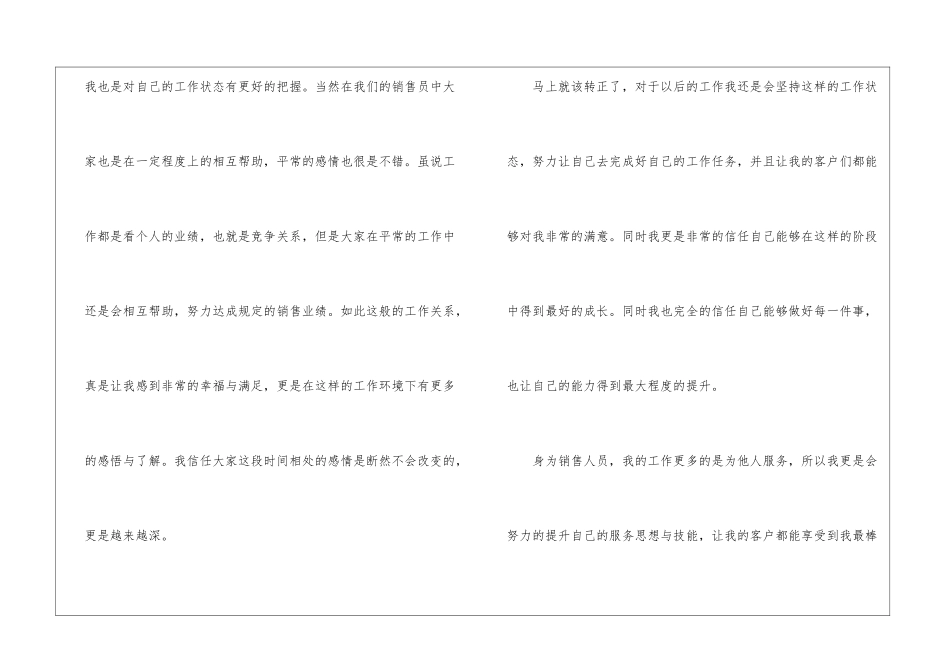 销售人员试用期转正工作总结10篇_第3页