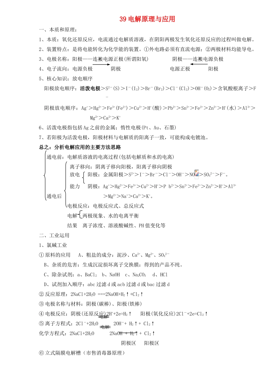 39电解原理与应用_第1页