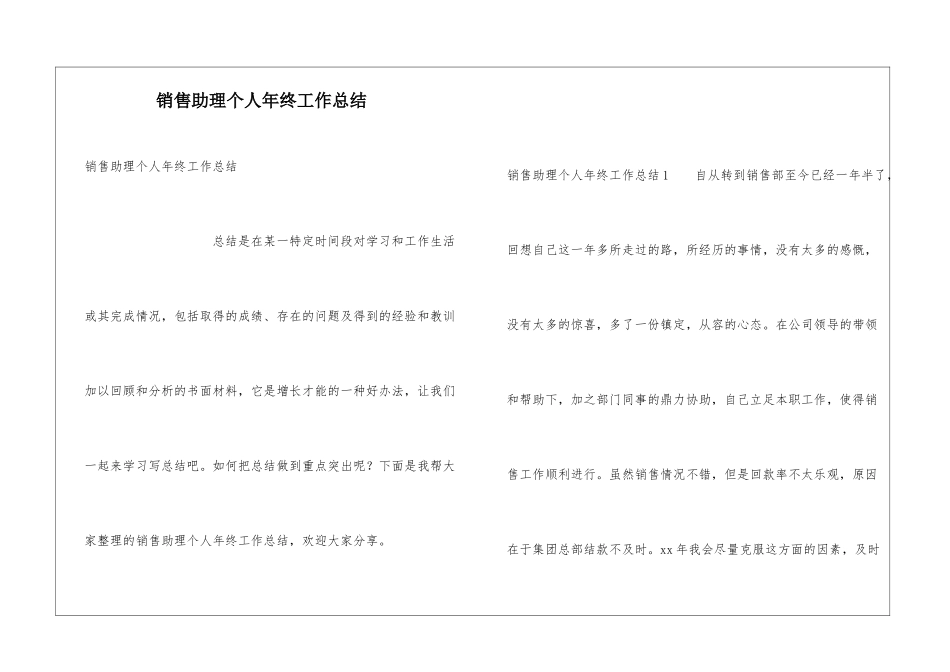 销售助理个人年终工作总结_第1页