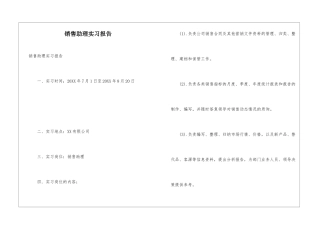 销售助理实习报告
