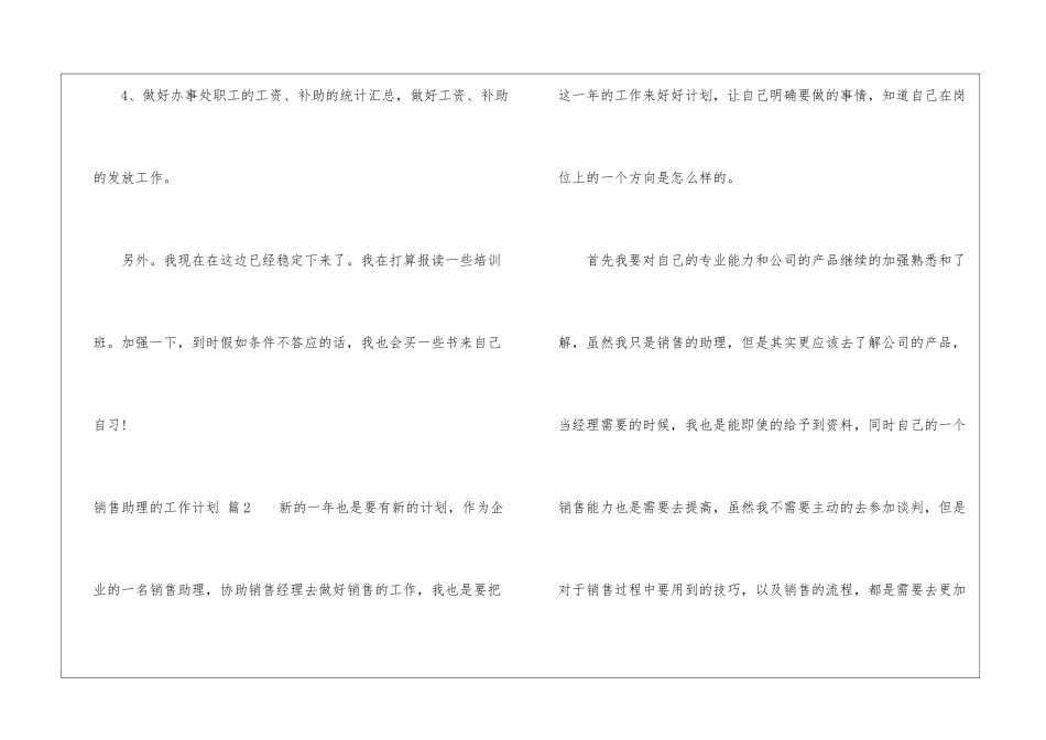 销售助理的工作计划模板锦集八篇_第3页