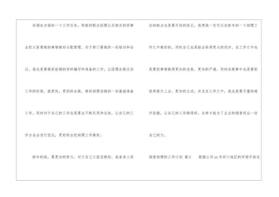 销售助理的工作计划汇总9篇_第3页