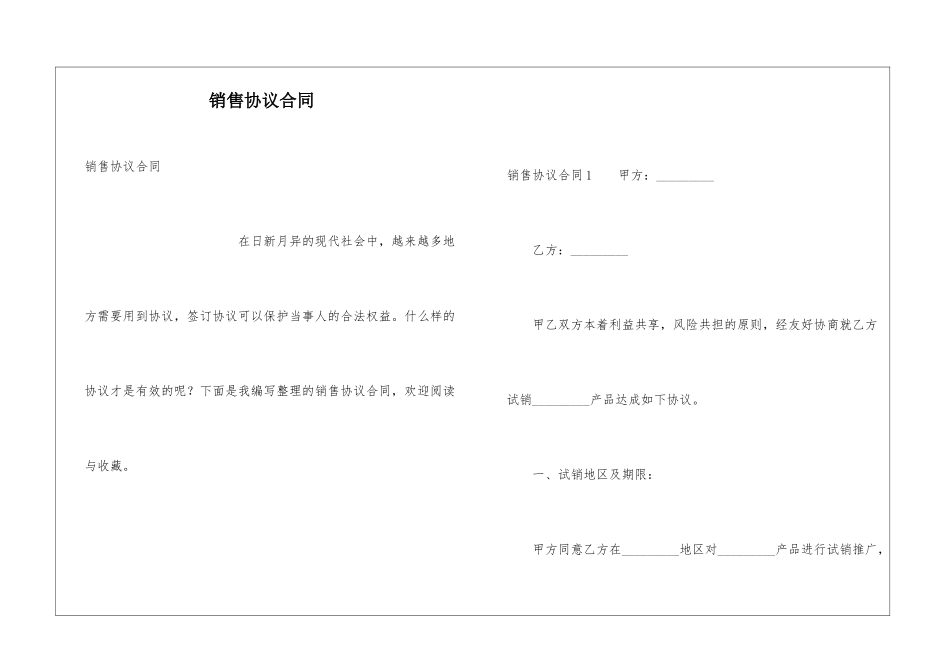 销售协议合同_第1页