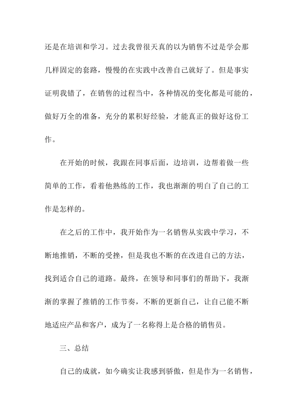 销售员个人工作总结_第3页