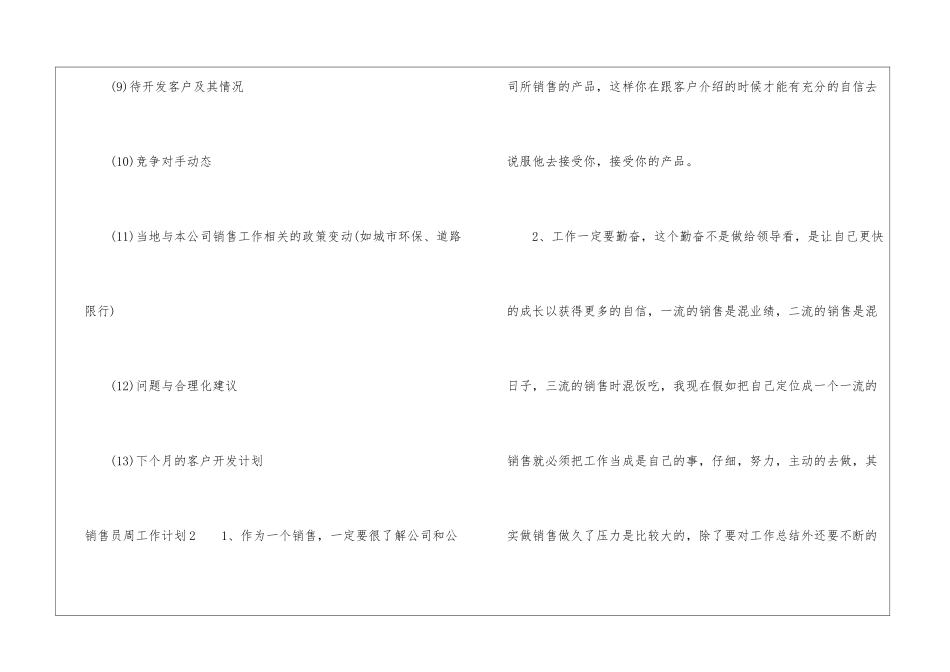销售员周工作计划_第3页