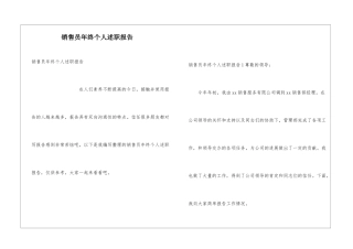 销售员年终个人述职报告