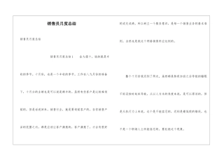 销售员月度总结