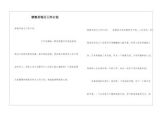 销售员每日工作计划