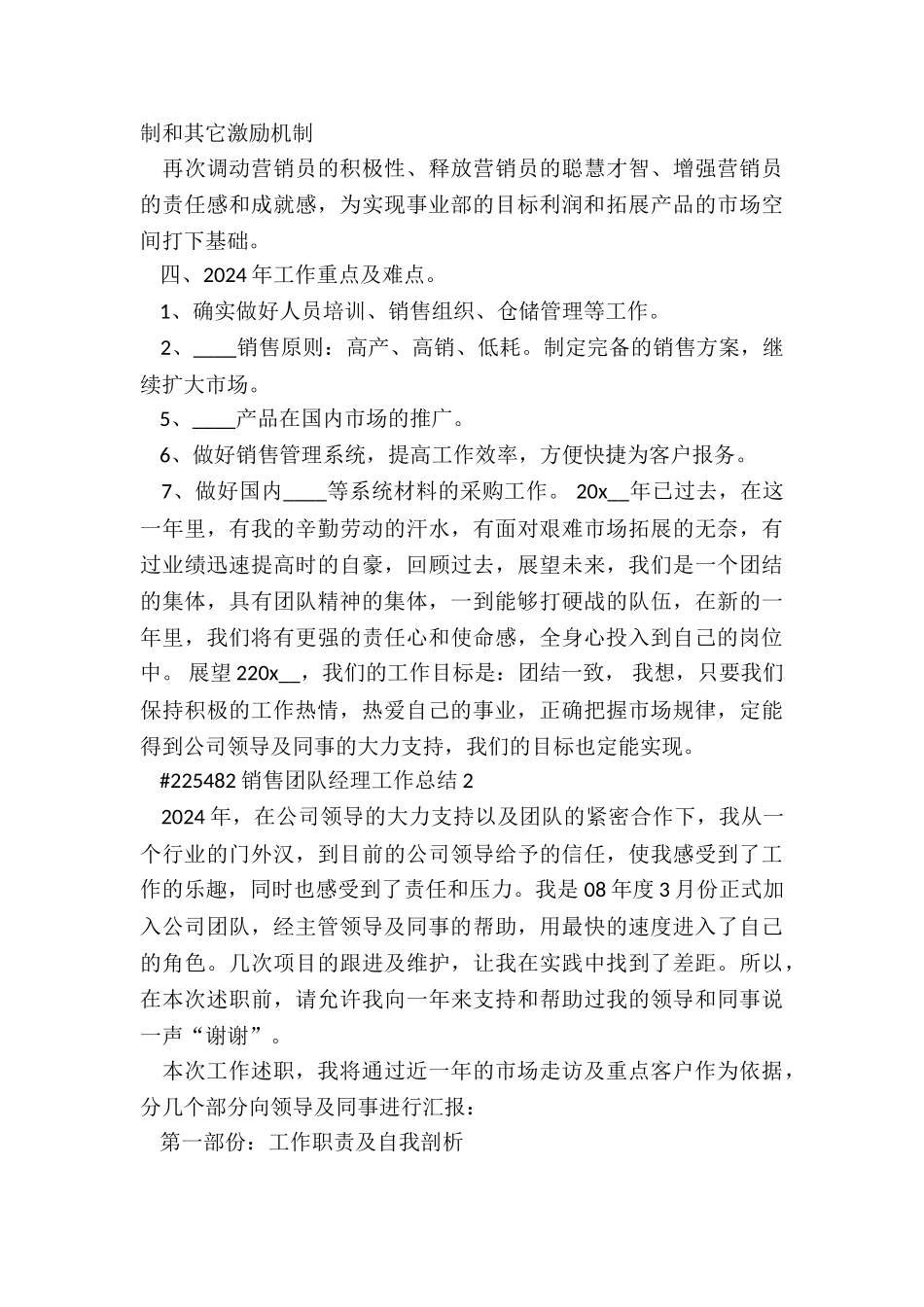 销售团队经理个人工作总结5篇_第3页