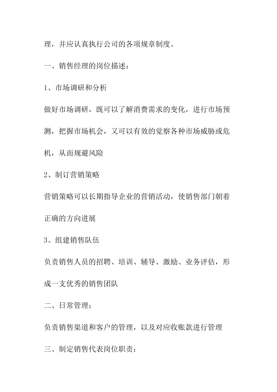 销售经理岗位职责概述_第2页