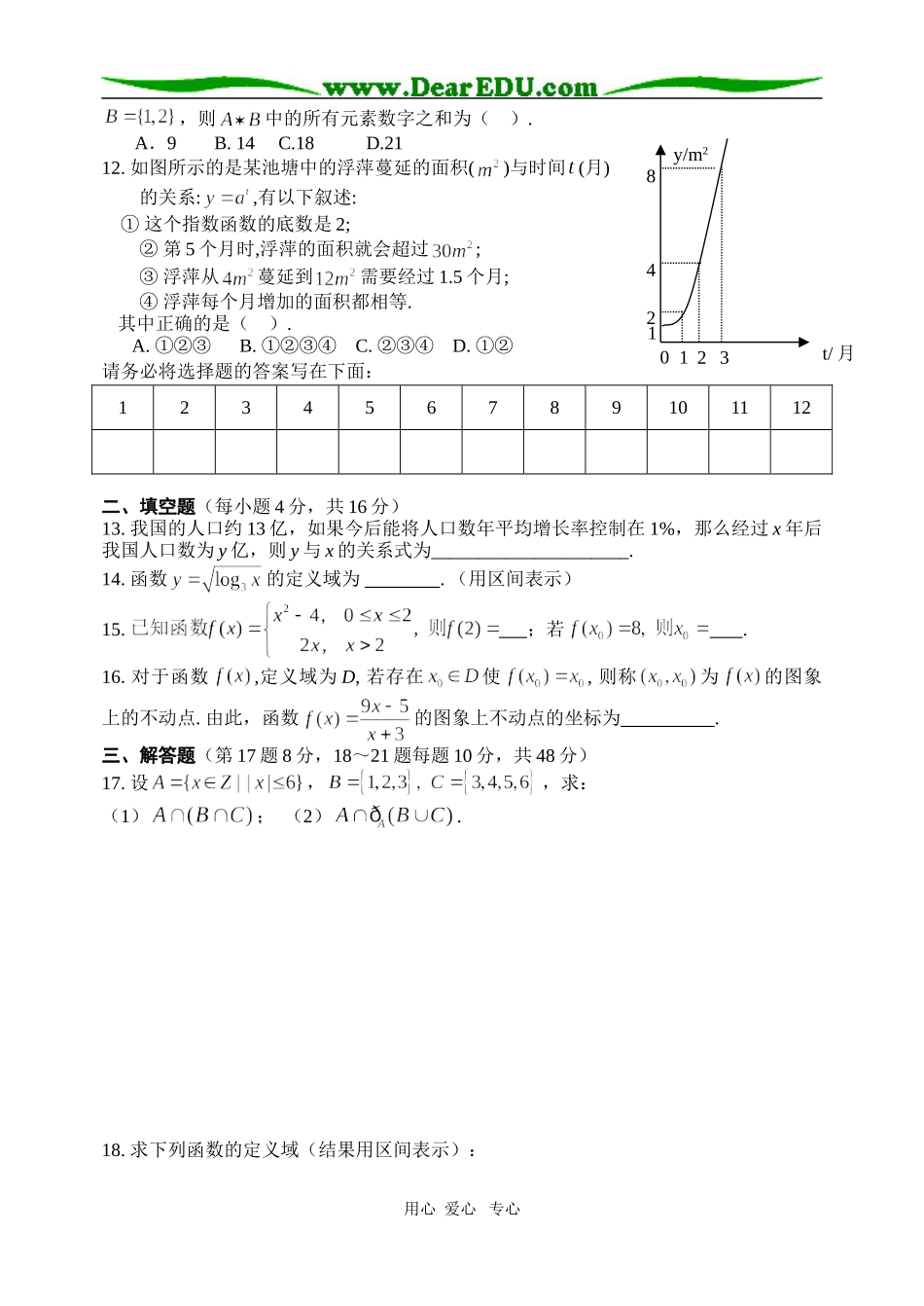 K2--东升高中2005~2006学年上学期高一数学期中测试_第2页