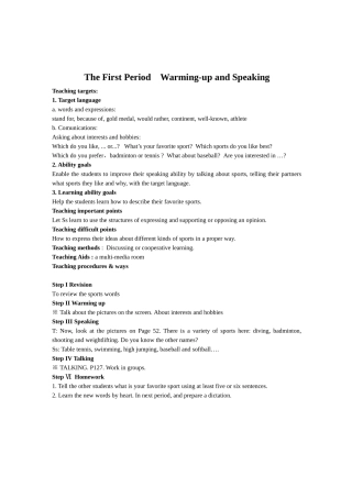 The First Period    Warming