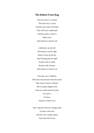 The Robert Frost Rag