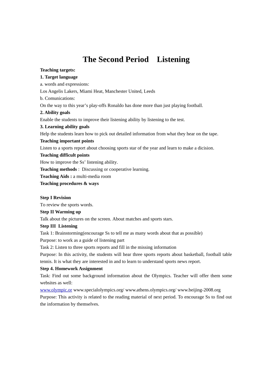 The Second Period    Listening_第1页
