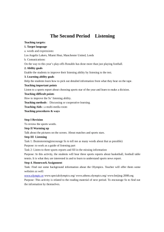 The Second Period    Listening