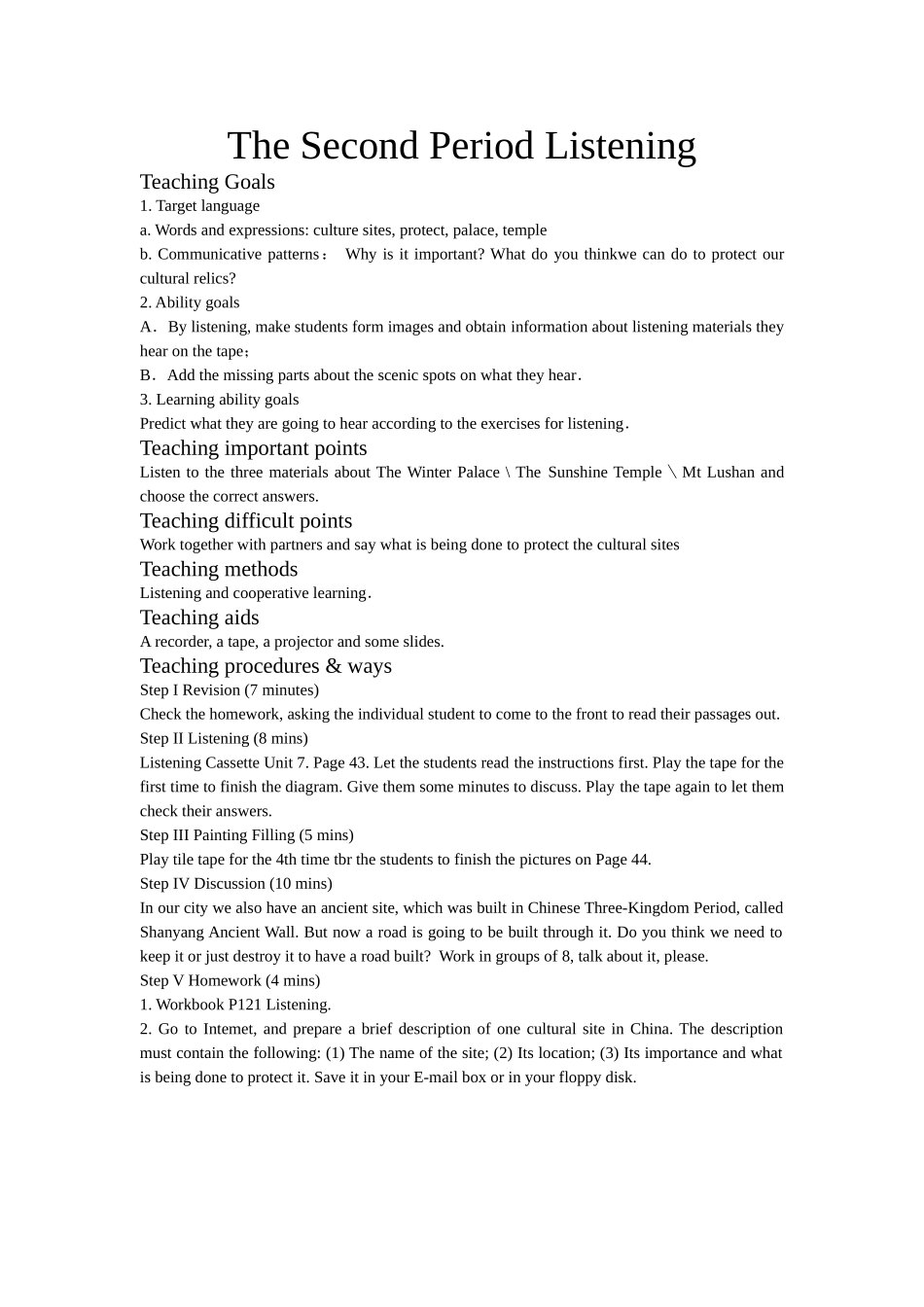 The Second Period Listening_第1页