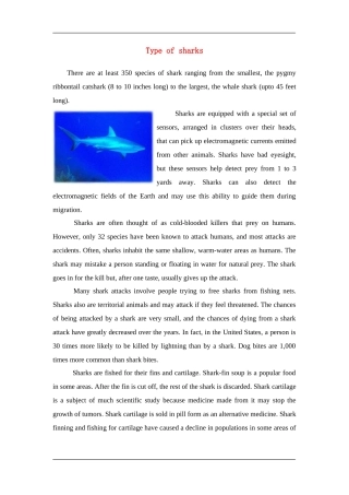 Type of sharks