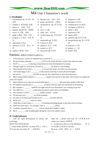 M4 Unit 3 Tomorrow