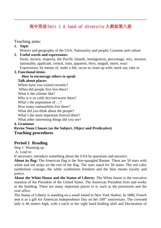 Unit 1 A land of diversity