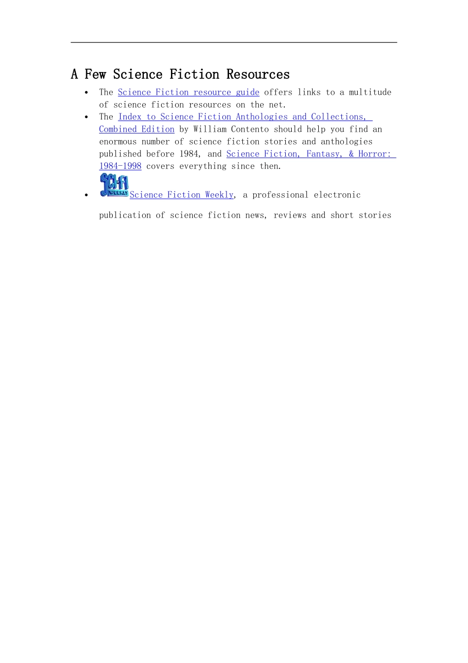 A Few Science Fiction Resources_第1页