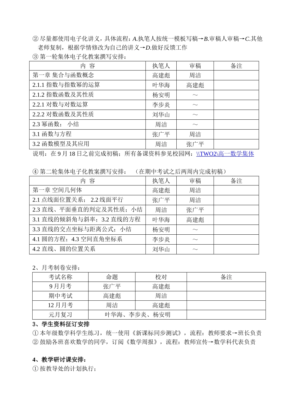 A01-  2005～2006学年上学期高一备课组工作计划_第2页