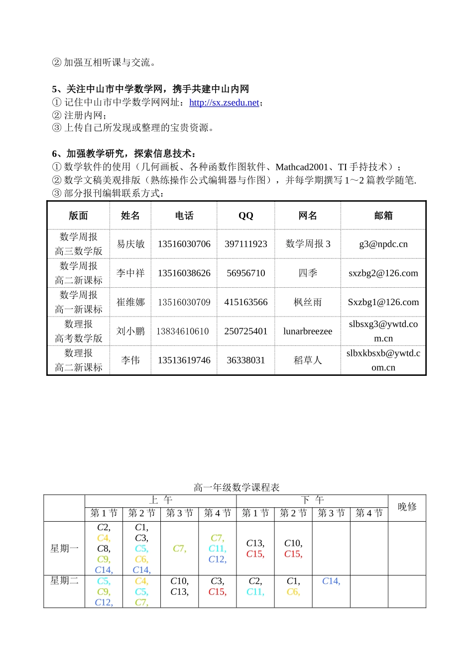 A01-  2005～2006学年上学期高一备课组工作计划_第3页