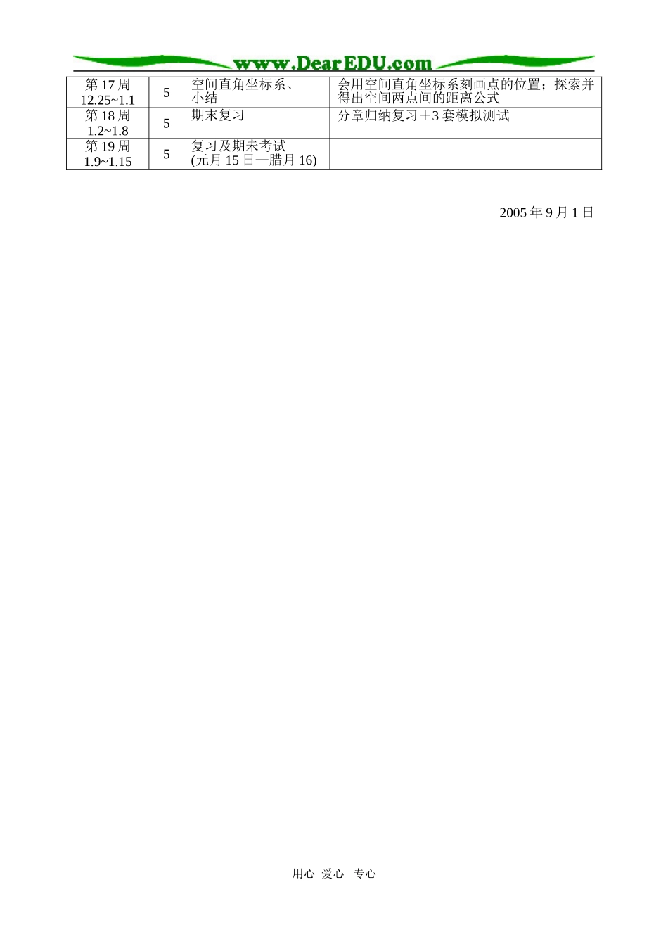 A1--2005年下学期高一全期教学计划_第3页