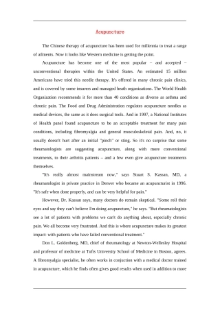 Acupuncture
