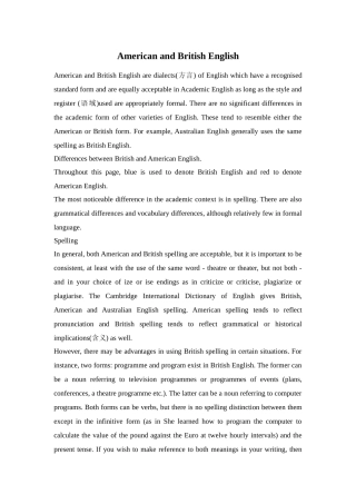 American and British English