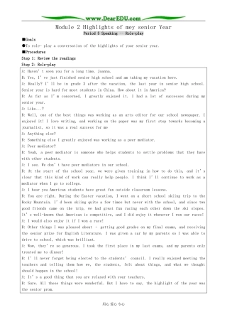 Module 2 Highlights of mey senior Year-Period 5