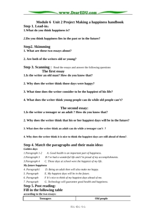 Unit 2 Project学案