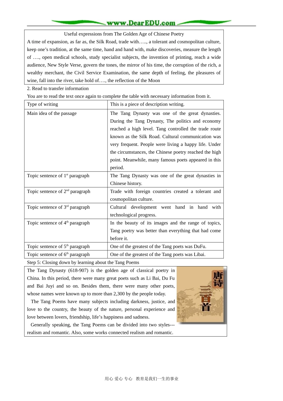 Module 6 The Tang Poems--Reading 外研版必修8_第3页