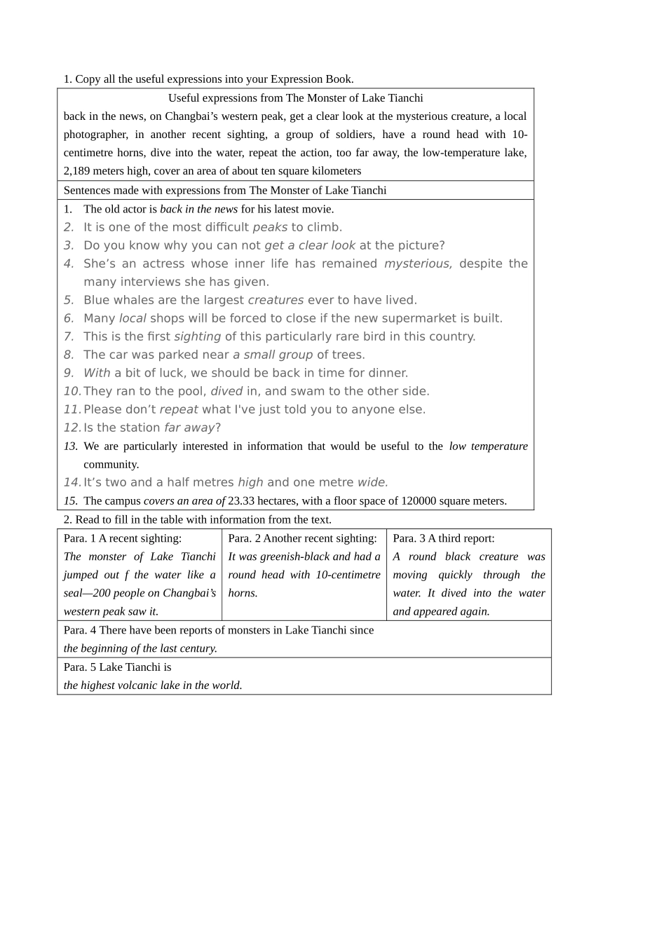 Module 6 Unexplained Mysteries of the Natural World Reading 外研版必修4_第3页