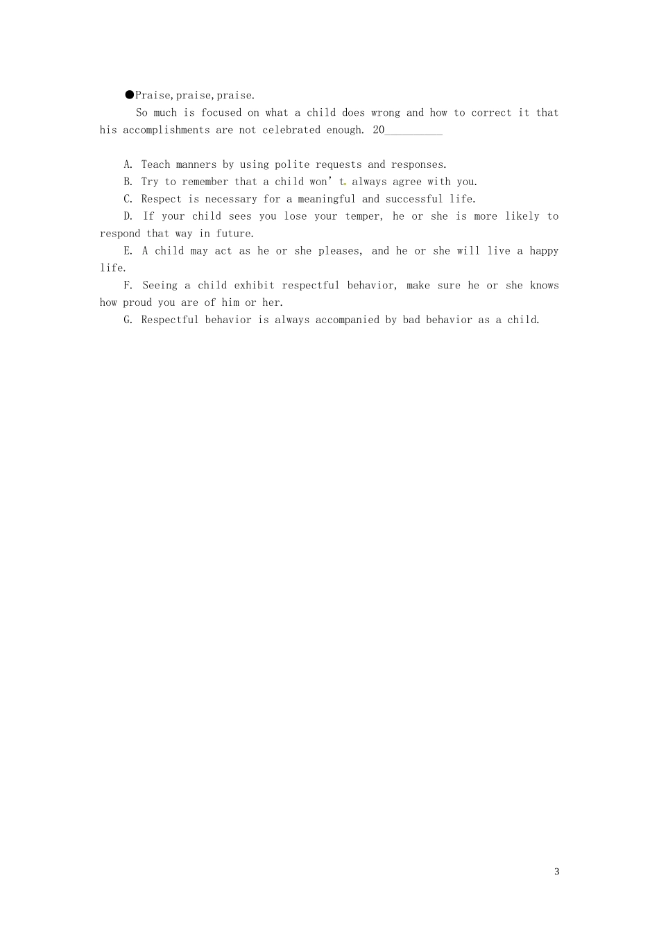 Unit 3 A healthy life综合训练（学生版）_第3页