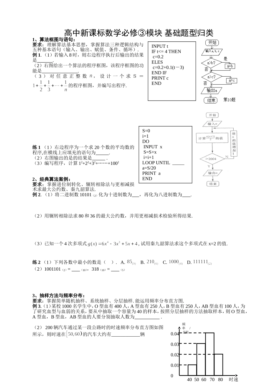 C3--必修③基础题型归类_第1页