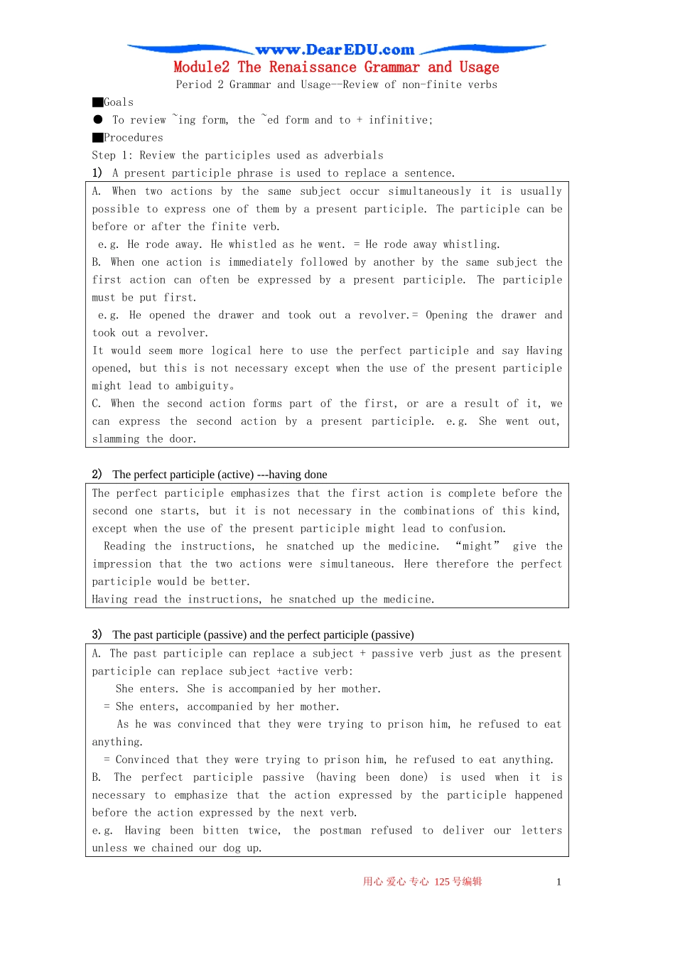Module2 The Renaissance Grammar and Usage 外研版必修8_第1页