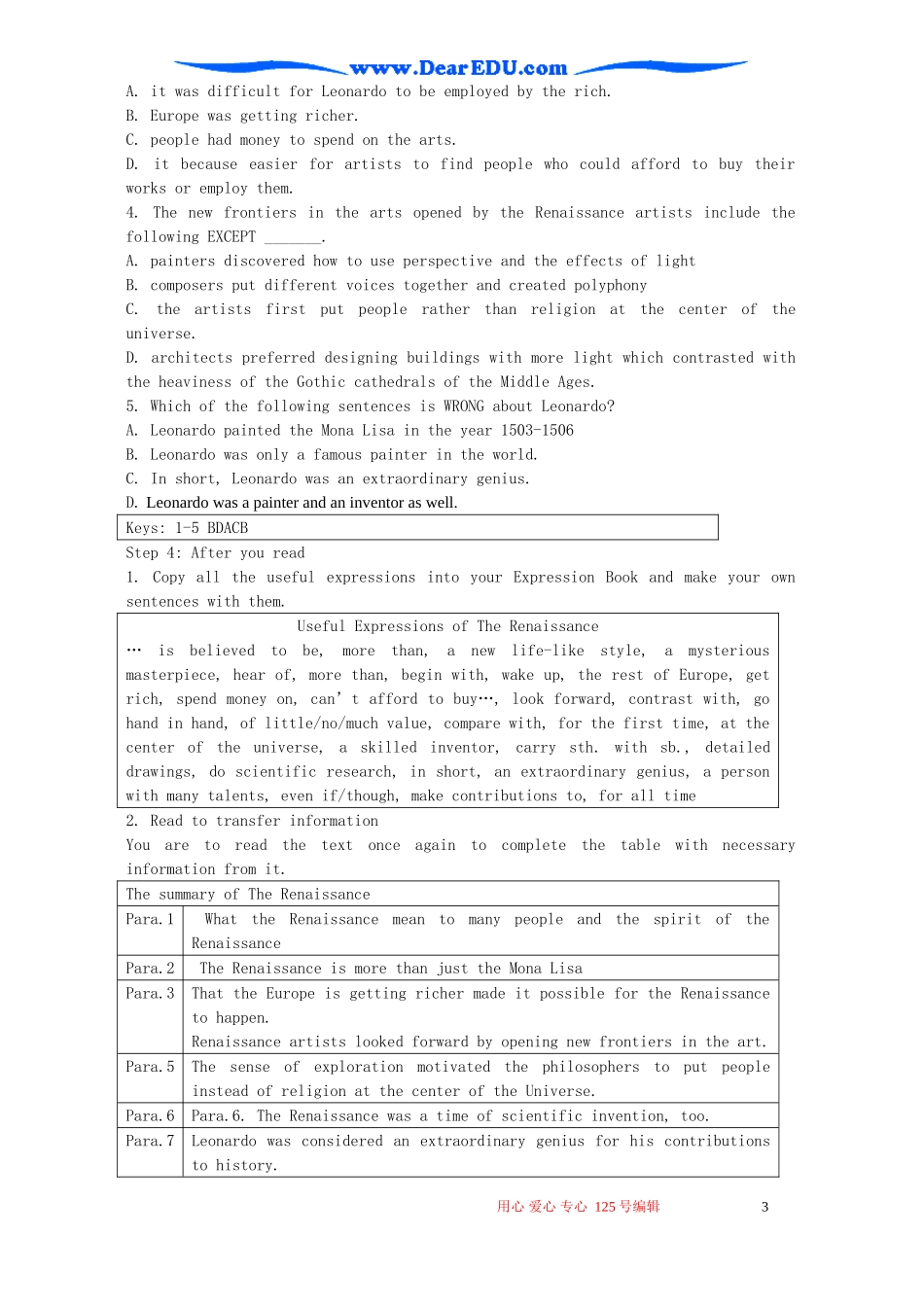 Module2 The Renaissance Reading 外研版必修8_第3页