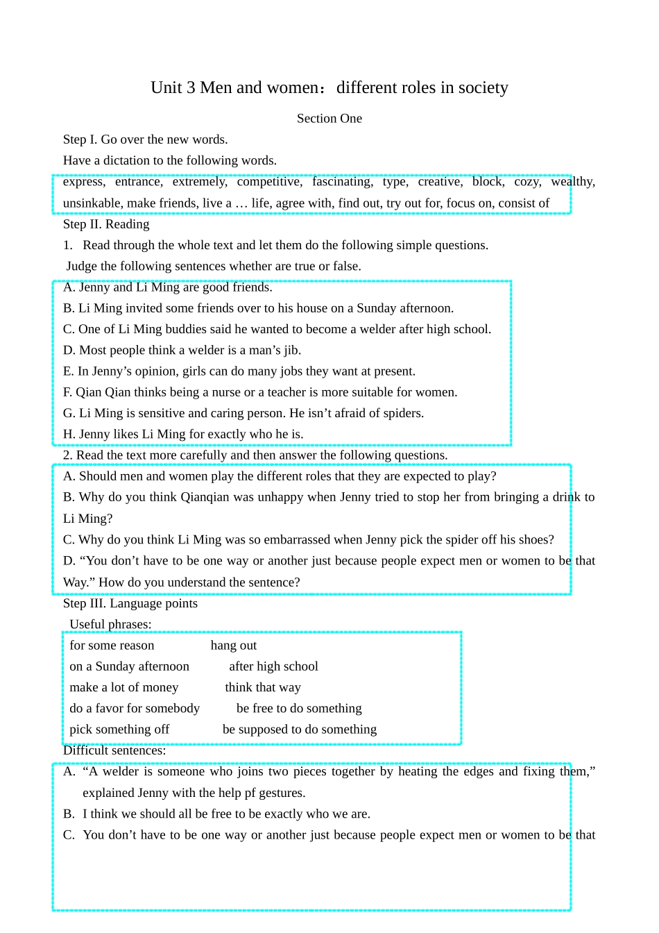 Unit 3 Men and women：different roles in society_第1页