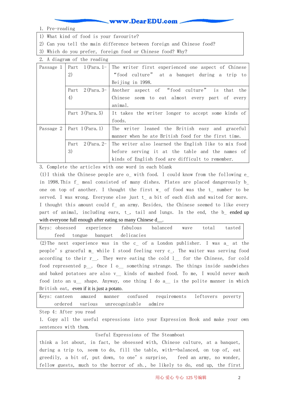 Module3 Foreign Food Reading 外研版必修8_第2页
