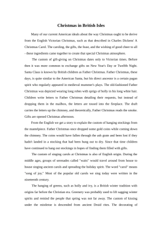 Christmas In British Isles