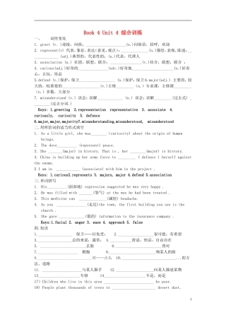 Unit 4 Body language综合训练（教师版）