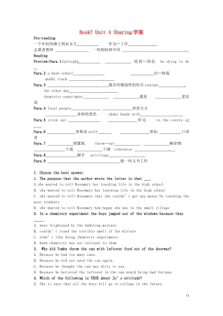 Unit 4 Sharing Reading 1&Reading 2&language points（学生版）