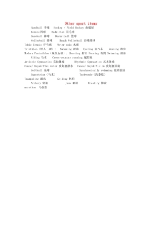 Other sport items