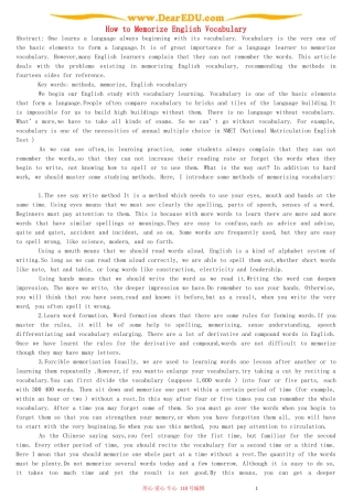 How to Memorize English Vocabulary