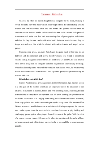 Internet Addiction