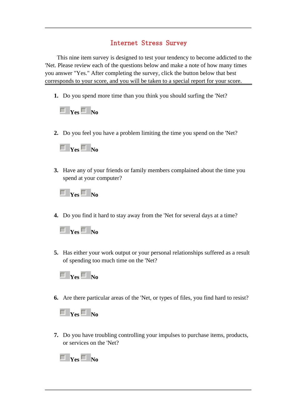 Internet Stress Survey_第1页