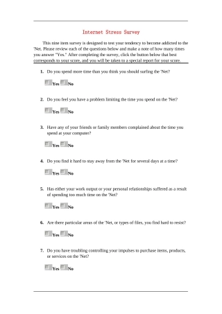 Internet Stress Survey