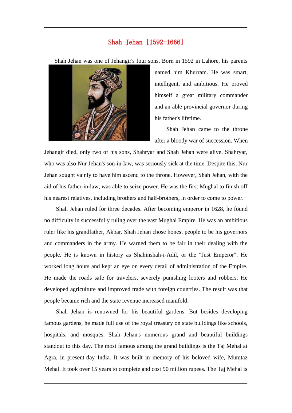 Shah Jehan_第1页